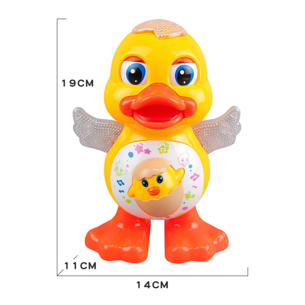 Timekey Electric Dance Duck Lighting Mainan Menari Edukasi Menari Interaktif Menari Bebek Kuning Kecil Mainan Musik Interaktif Untuk Anak-Anak D2U8