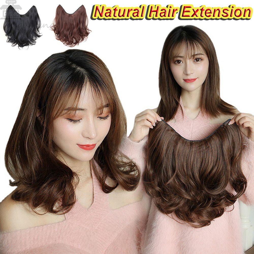 Agustinina Rambut Keriting Panjang Mulus Alami Korea U-shaped Hairpiece Clip In Hair Extensions