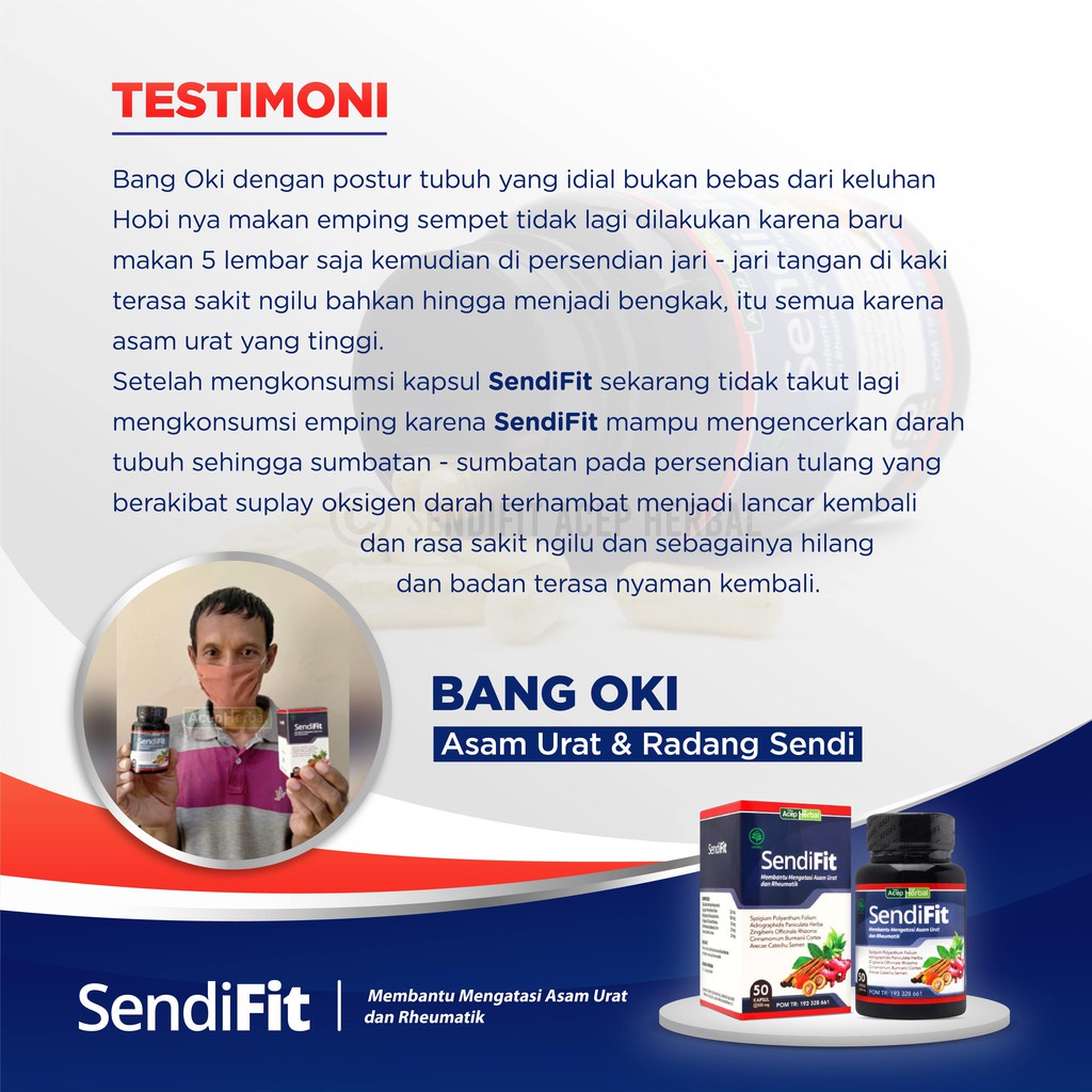 Sendifit Original Obat Herbal Asam Urat Rematik Nyeri Sendi Sakit Pinggang Dan Punggung Saraf Kejepit Patah Tulang Encok Kesemutan ORIGINAL