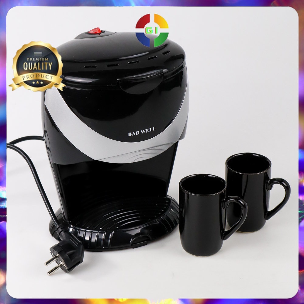 Mesin Kopi Listrik Drip Coffee Maker Double Cup Black