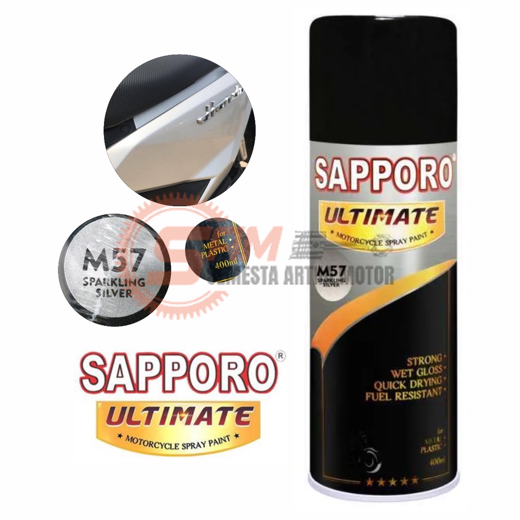 

Pilox Sapporo Ultimate Sparkling Silver M57 Cat Semprot Pilok Metal Plastik Aerosol Spray