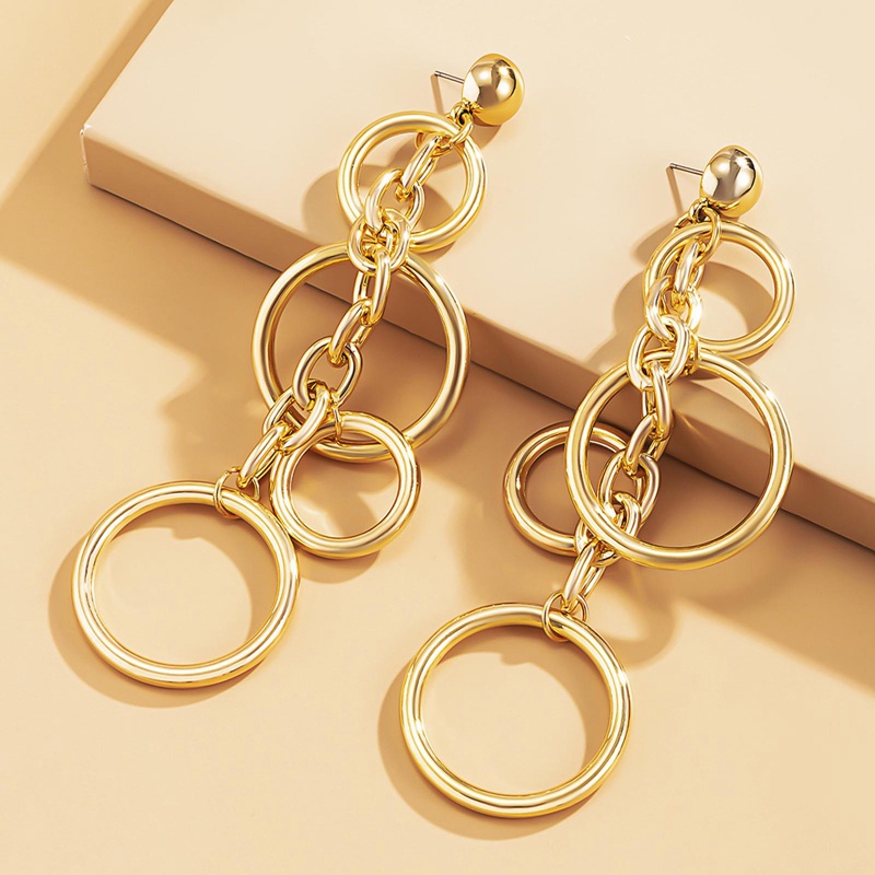 Anting Rumbai Panjang Geometris Fashion Korea Untuk Wanita Kecil Perempuan Desain Fashion Temperamen Earring Ear Ring Jewelry