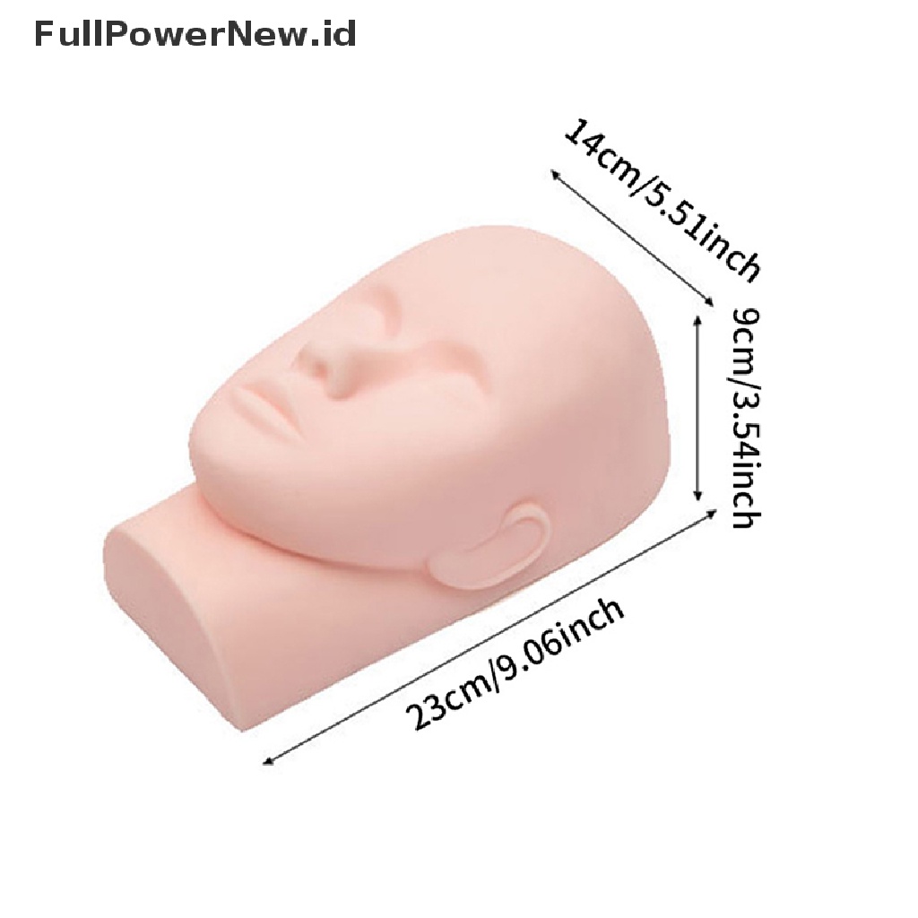Power 5D Wajah Tato Pelatihan Kepala Manekin Silikon Praktek Makeup Bibir Alis Alat ID