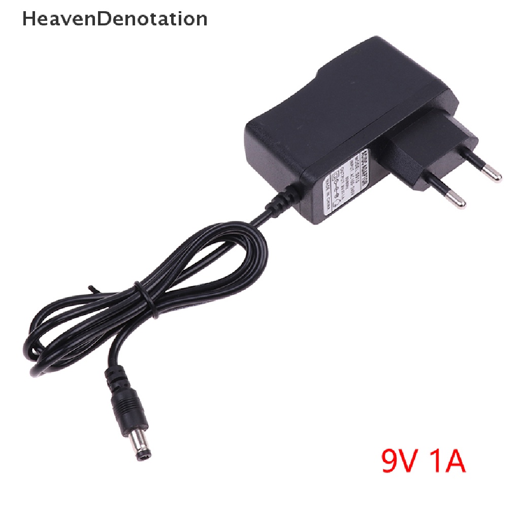 [HeavenDenotation] Ac DC 9V 1A 1000ma Power Adapter Supply EU Plug Polaritas Terbalik Charger Adaptor AC 100V-240V Converter Negatif Saklar Dalam HDV