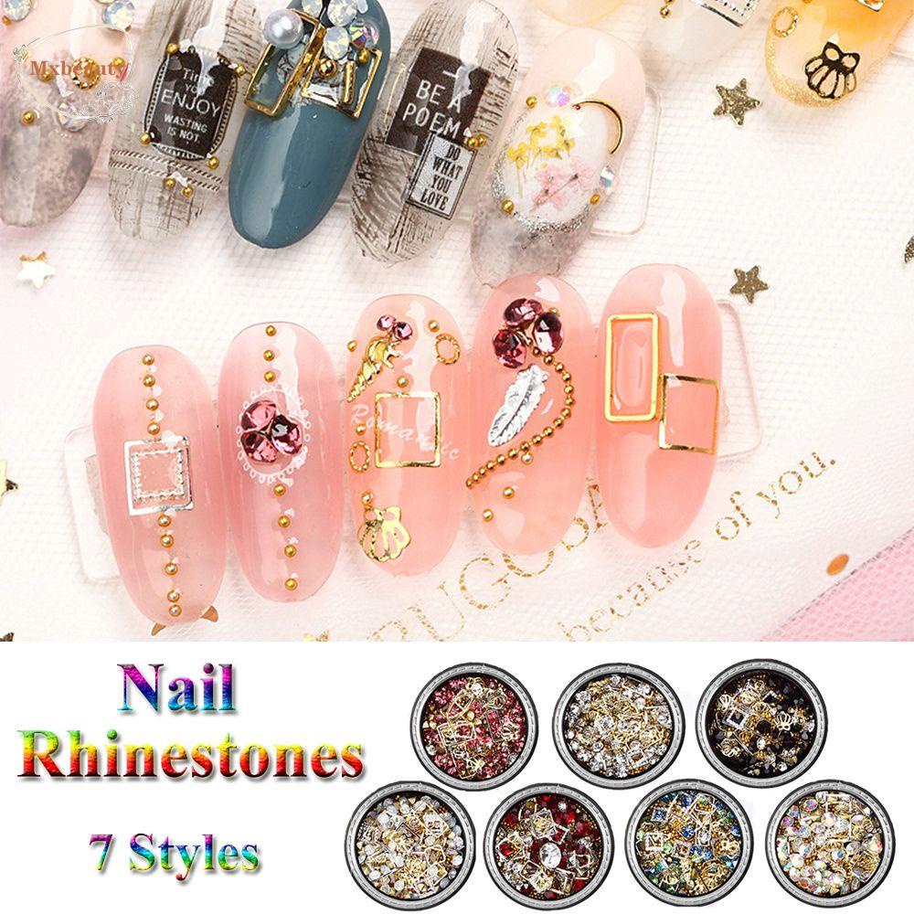 Mxbeauty Stiker Sequin Glitter Berlian Imitasi 3d Bentuk Kotak Holografik Multi Warna Dekorasi Nail Art Diy