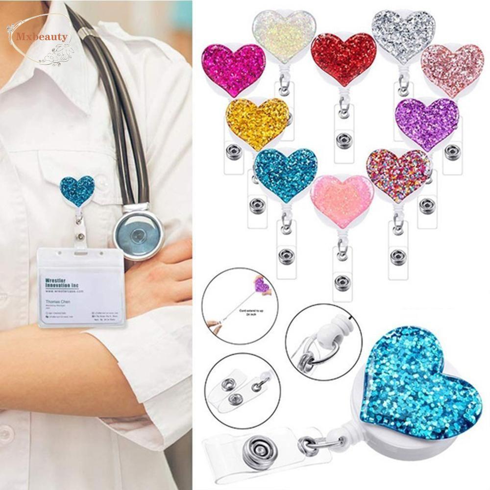 Mxbeauty Heart Badge Holder Kartu Kerja Perawat Dokter Tahan Lama Name Tag Holder