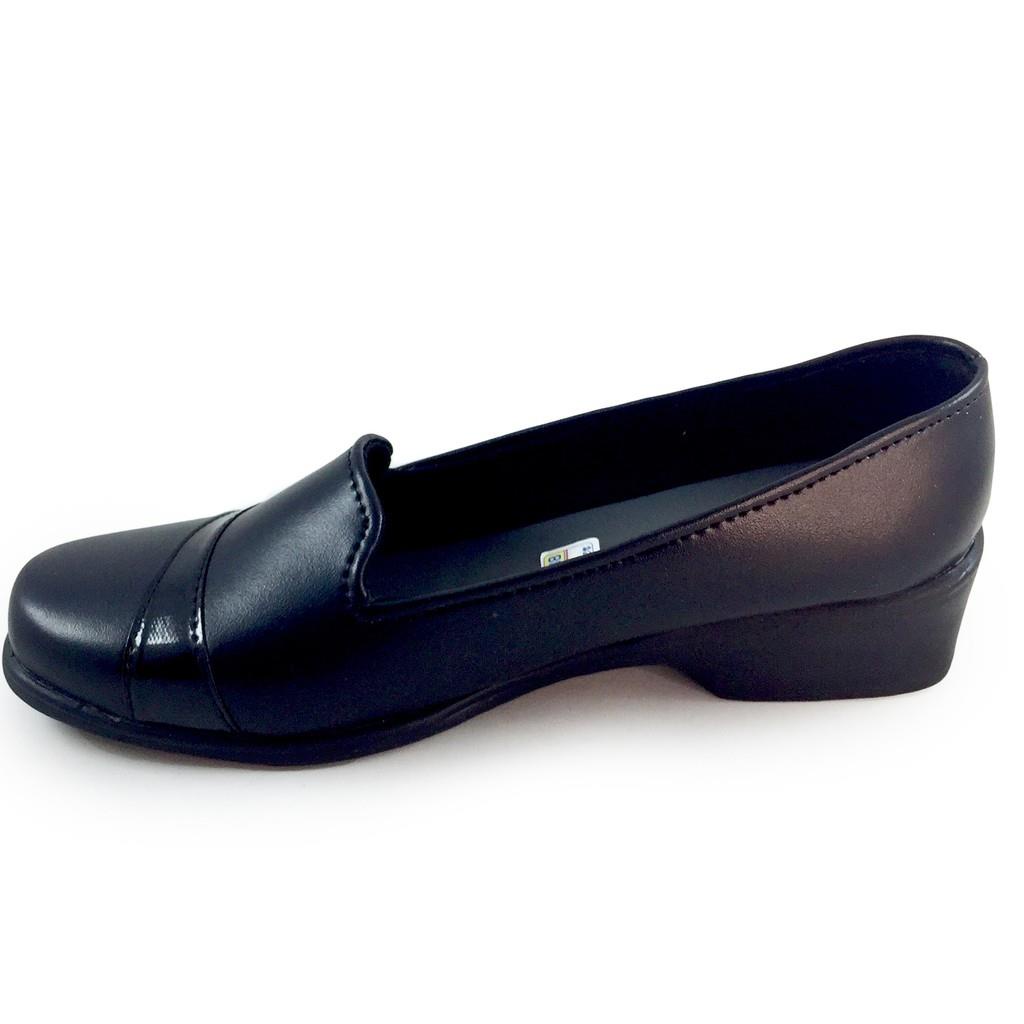 SEPATU PANTOFEL WANITA KERJA FORMAL CEWEK SEKOLAH BAHAN KULIT SINTESIS HAK 3CM ART AKSI 06 - FANZ SHOES
