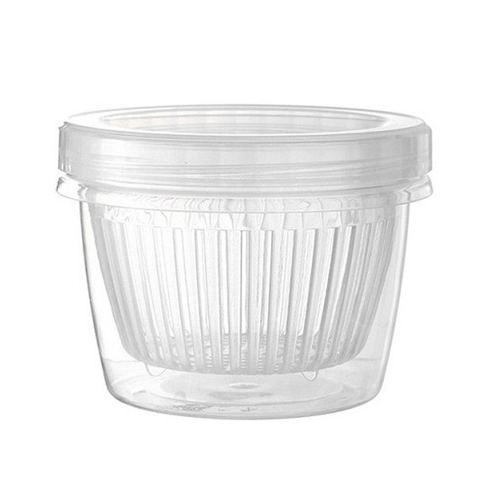 R-FLOWER Keep Fresh Box Portable Plastik Double-layer Drainase Organizer Dapur