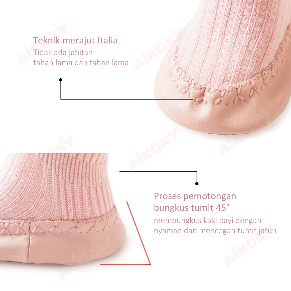 Aikoky Kaos Kaki Sepatu Ruffle Bayi Prewalker Anti Slip 0-2 Tahun