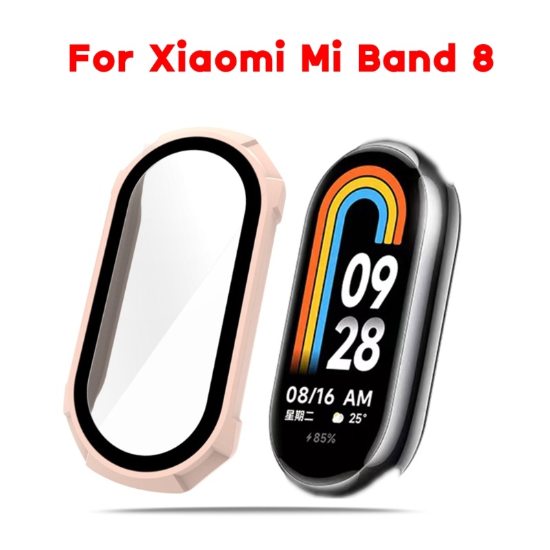 Cre Tempered Glass Film+Case Pelindung Layar Full Cover Cakupan Bingkai Hard Anti Gores-Shell Watch Housing Untuk Mi-Ba