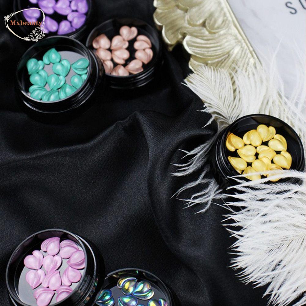 Mxbeauty Gaya Korea Pesona Kuku Warna Permen Kristal Bersinar Cinta Hati DIY Nail Art Bahan Manicuring Jewelry