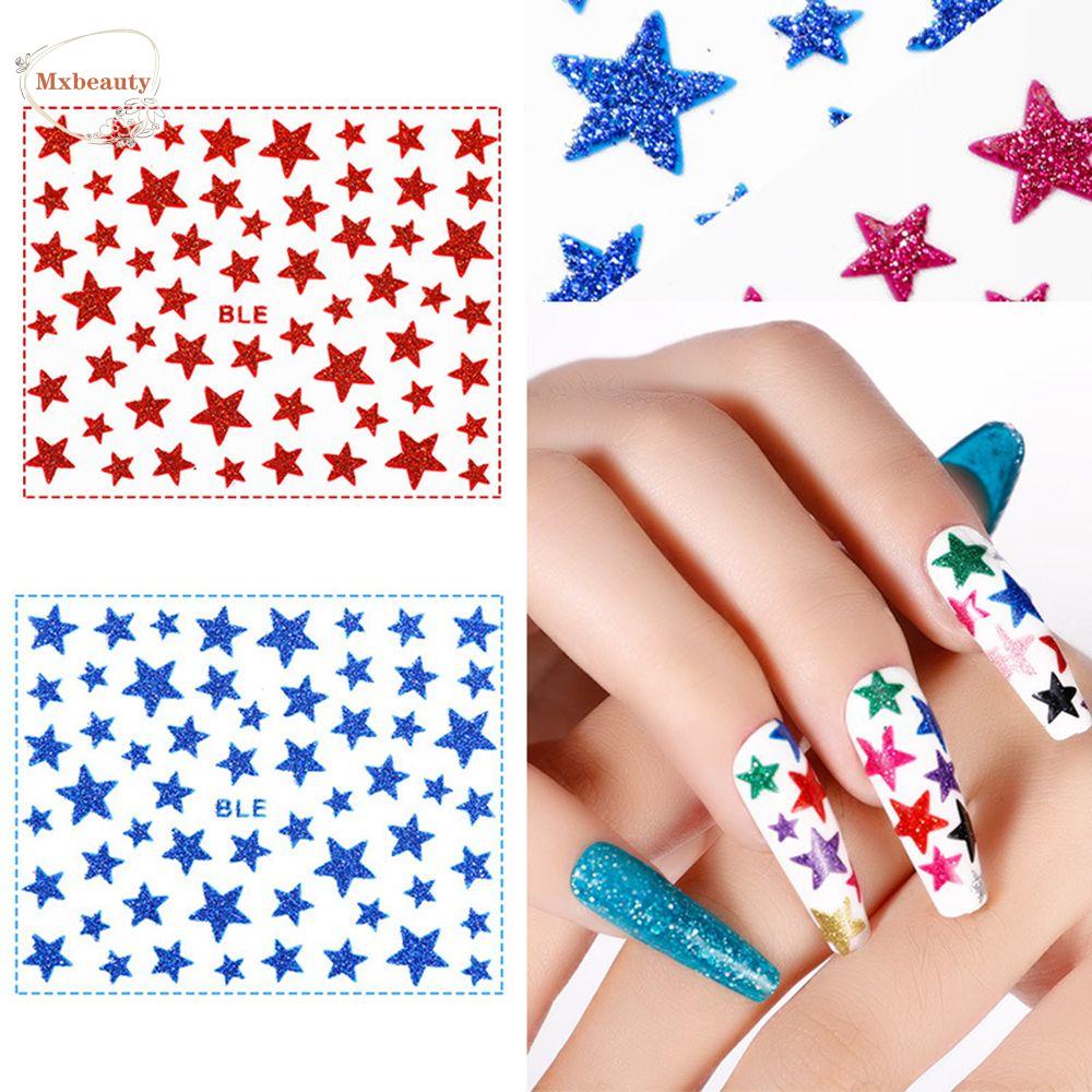 Mxbeauty Stiker Nail Art 1PC Shiny Nail Art Dekorasi Perekat Diri Anak Perempuan 3D Nail Slider