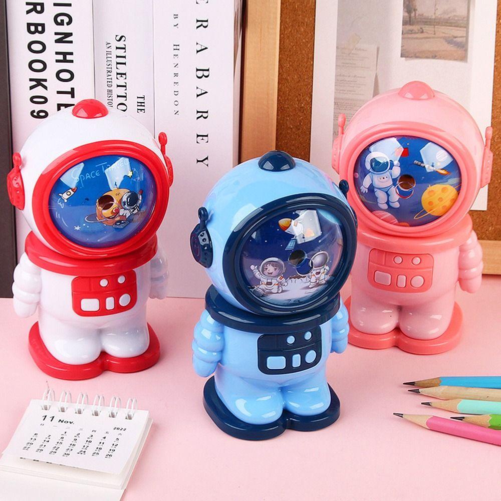 Pengasah Pensil Astronot Nanas Kartun Lucu Siswa Otomatis Pencil Sharpener