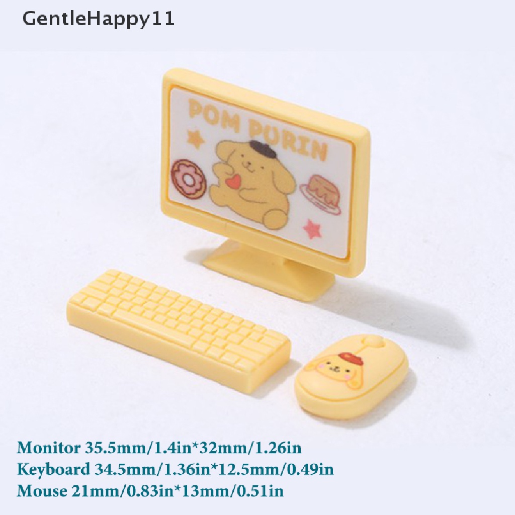 Gentlehappy Rumah Boneka Miniture monitor keyboard mouse set Dekorasi Aksesoris Mainan id