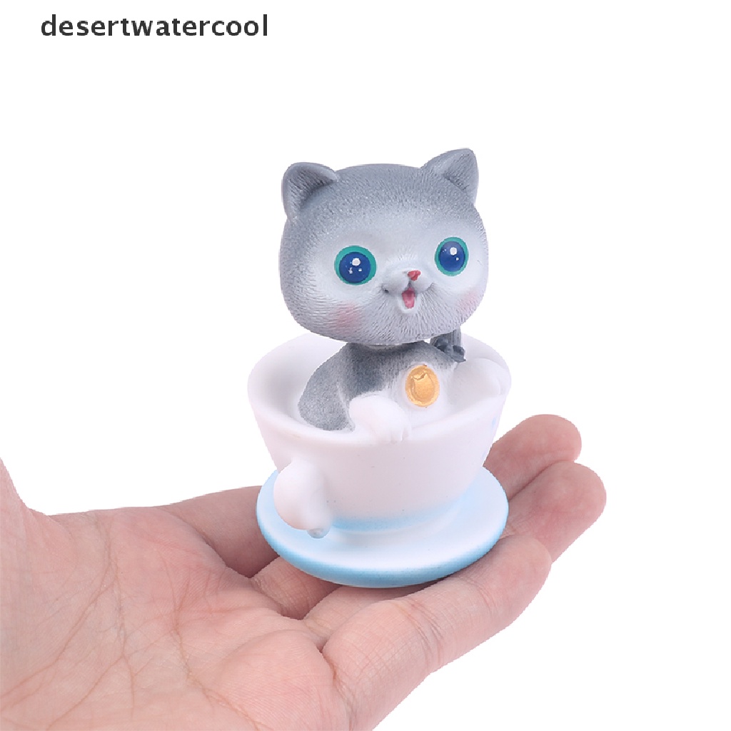 Deid Cangkir Teh Kucing Goyang Kepala Cuphead Figure Lucu Pet Tea Cup Model Mainan Kucing Ornamen Martijn