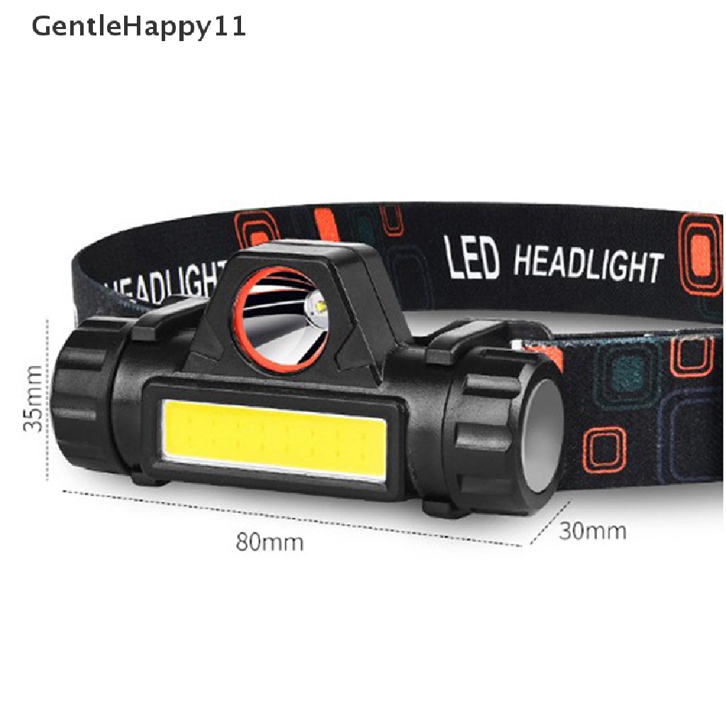 Gentlehappy Headlamp Senter Kepala Anti Air 2500lm Cob Led Built in Usb Rechargeable id