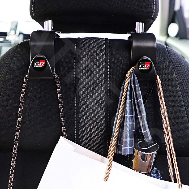 1/2pcs GR Pengait Gantungan Kursi Belakang Mobil Sport Untuk Toyota Agya Razie Syar'I Avanza Veloz Rush Kijiang Innova Yaris Corolla Cross bZ4X RAV4 Car Organizers Seat Rear Hooks Aksesoris Mobil