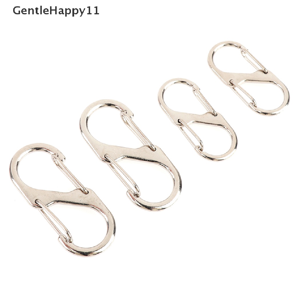 Gentlehappy 10pcs Carabiner Stainless Steel S Type Dengan Kunci Mini Gantungan Kunci Hook id