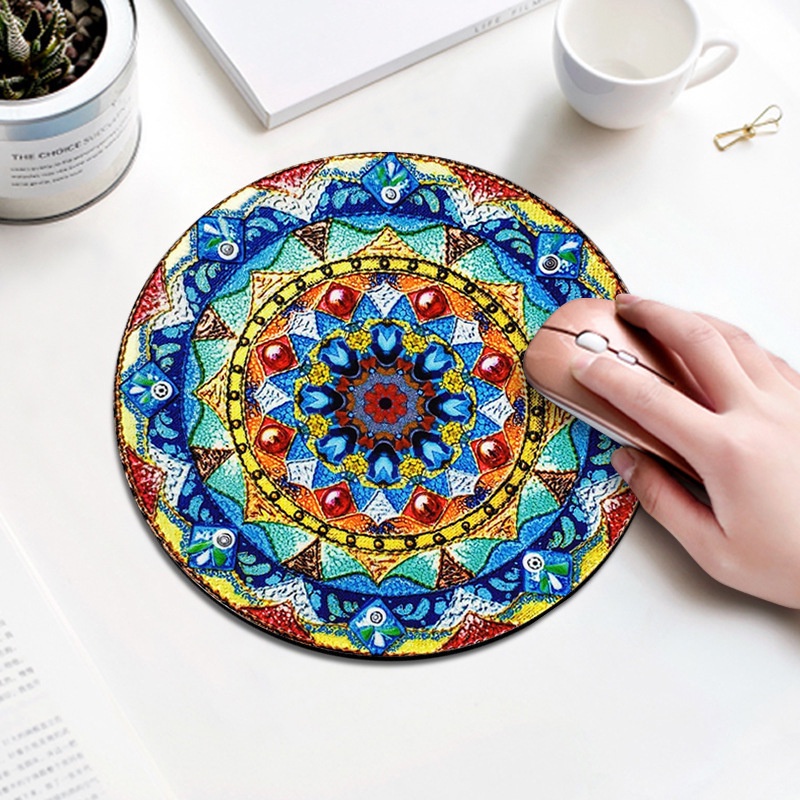 Mandala Mouse Pad Game Kreatif Dan Lucu Rumah Kantor Alas Tikus Karet Mouse Pad Klasik Mandala Biru Navy Mandala Kuning Mandala Biru Mandala Terang Mandala Mouse Pad