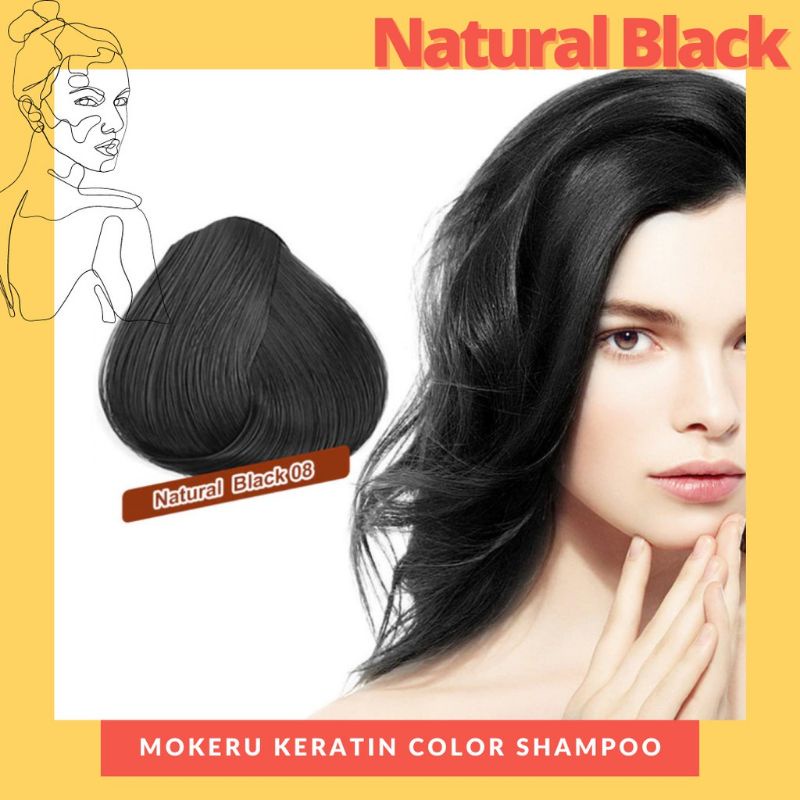 Mokeru Hair Color Shampoo / Cat Rambut Permanen / Sampo Pewarna Rambut Semir Herbal / Shampoo Warna / Dye Hair Shampo  500ml
