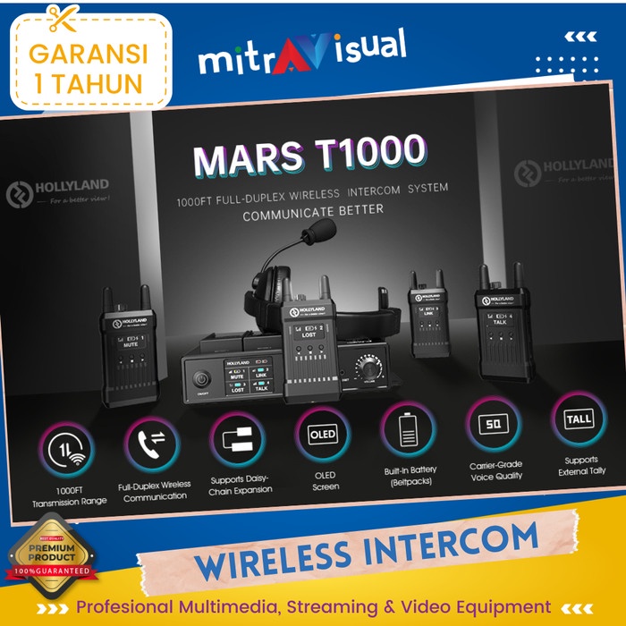 Mars T1000 FullDuplex Wireless Intercom System