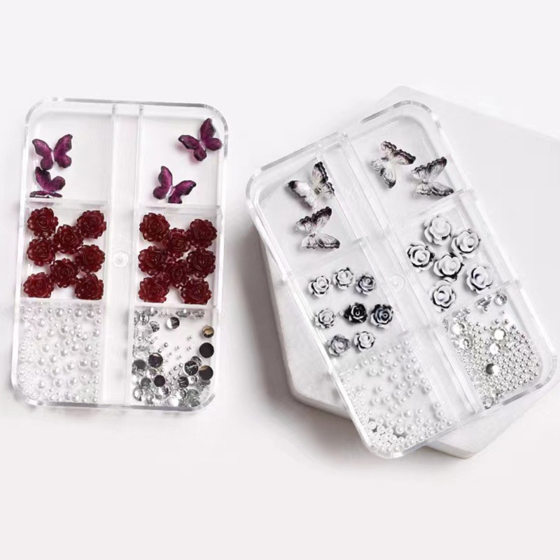 Siy 3D Color Nail Charms Auroras Camellia Nail Art Perhiasan Elegan Manicure Resin Desain Bunga DIY Kuku Pernikahan Kuku Ch