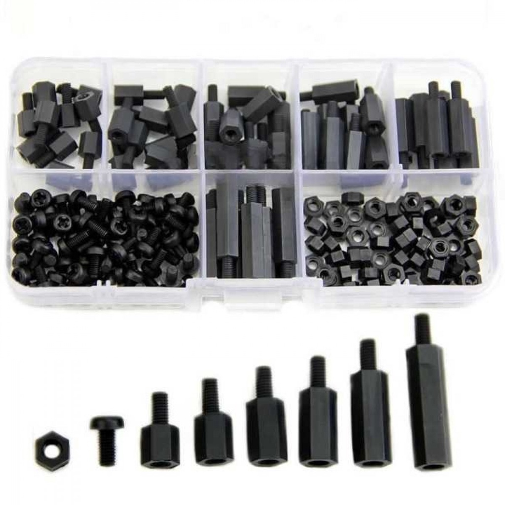 Set Stand-off Spacer Kit Nylon M3 180 PCS - M3 XHHD