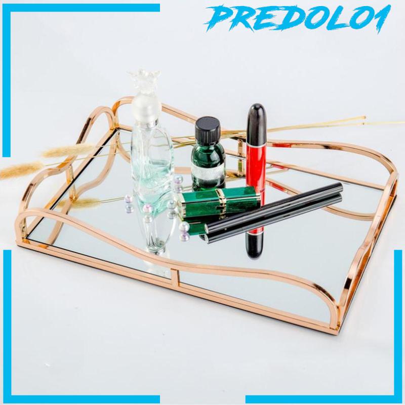 [Predolo1] Nampan Hias Nampan Cermin Nampan Makeup Untuk Minuman Dan Parfum Perhiasan