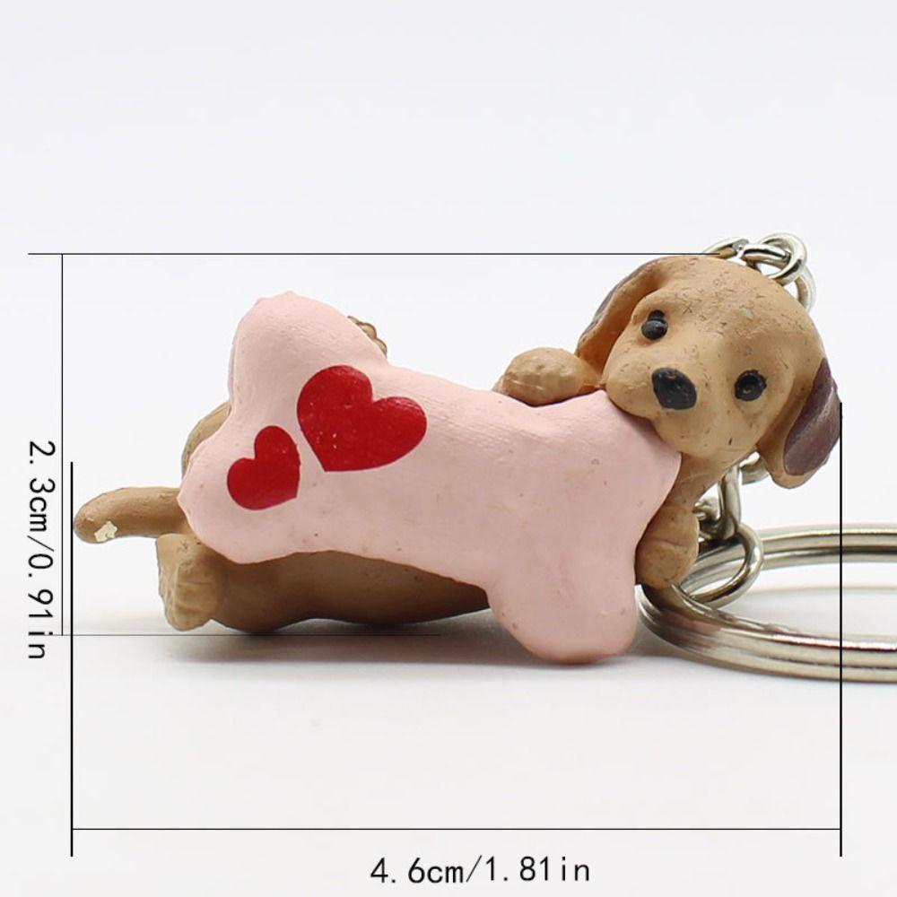 Lanfy Puppy Keychain Fashion Lembut Tempat Kunci Mobil Kawaii Kartun Lucu Untuk Remaja Gaya Korea Liontin