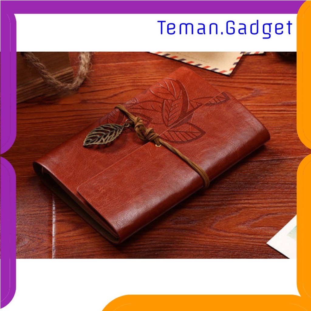 TG - ATK PHANTACI Buku Catatan Binder Kulit Retro Leaf Kertas B7 - BSD666