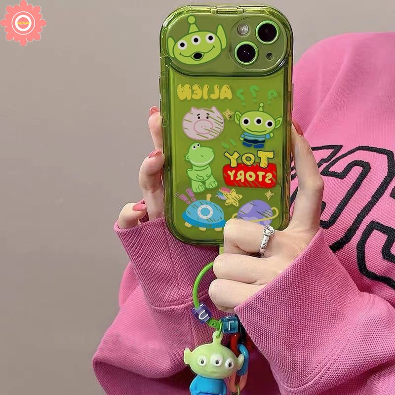 Case Toy Story Disney Kartun Lucu Kompatibel Untuk IPhone 7Plus XR 11 Pro Max7 8 14 Plus 13 12 14 Pro MAX X XS MAX SE 2020 Losto Alien Dengan Ornamen Boneka 3D Flip Make Up Soft Case