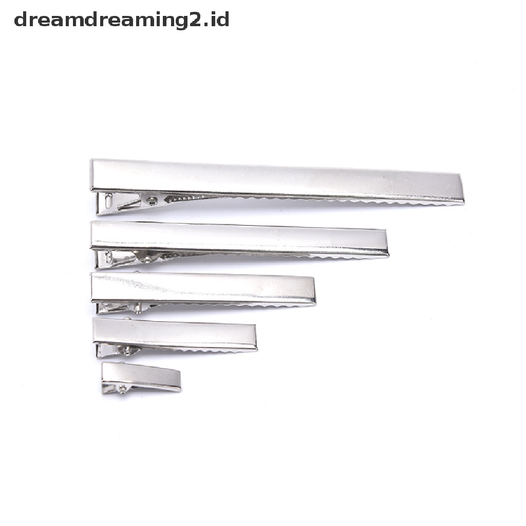 (dream) 50pc Silver Tone Metal Alligator Clip Penjepit Buaya Spring Clip Duckbill Clip//