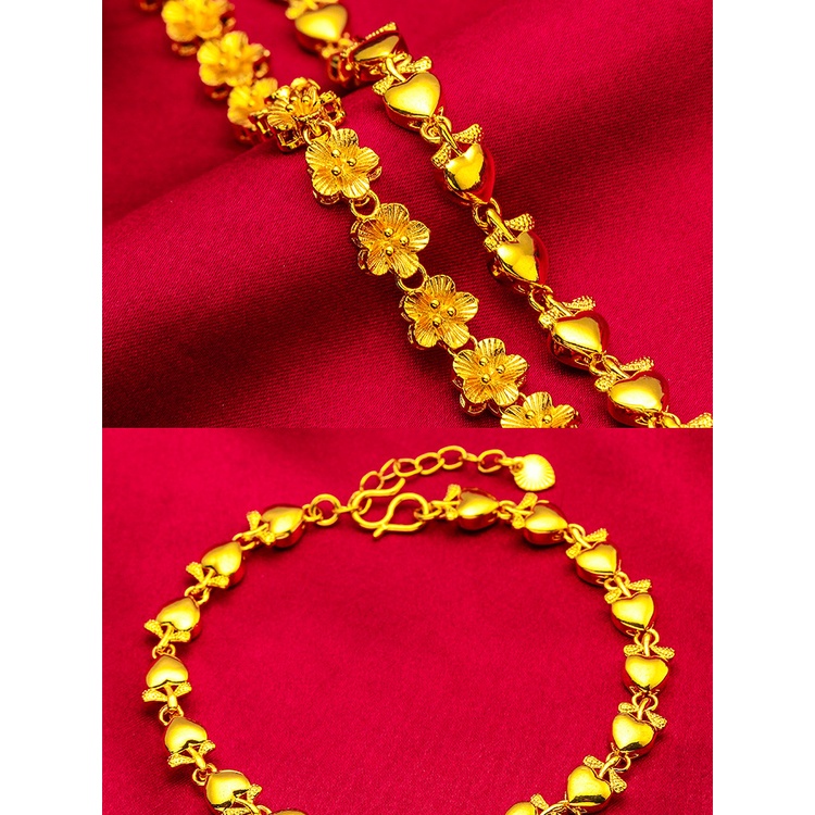 Goldkingdom Perhiasan Fashion Aksesoris Bangkok 24K Ready Stock Gelang Strawberry Gelang Bunga Lady Murah Dan Bisa Grosir