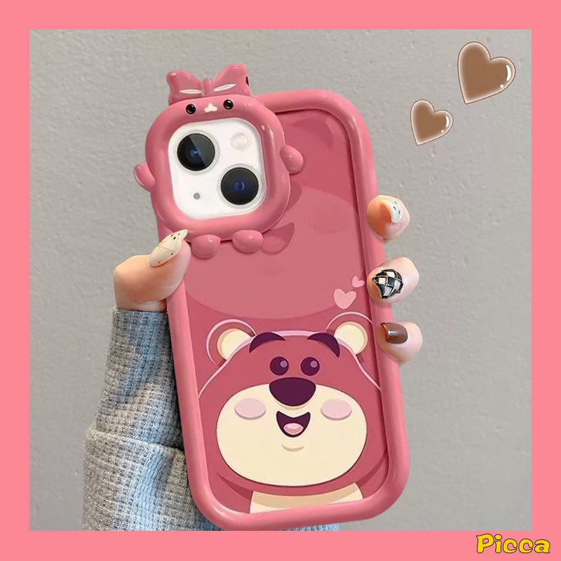 Casing Lensa Little Monster Ikatan Simpul 3D Redmi Note 11s 10s 9 8 11 Pro+10 Pro Redmi 10a1 10A 9 A1+9C 9A 10C 9T POCO M3 X3 Pro NFC Mi 11 Lite Kartun Manyo Beruang Strawberry Lucu Sarung