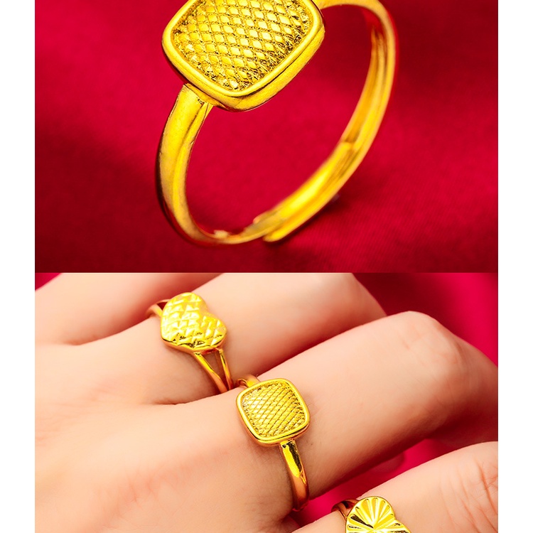 Goldkingdom Perhiasan Fashion 24K Bangkok Aksesoris Spot Wanita Cincin Adjustable Wanita Love Ring