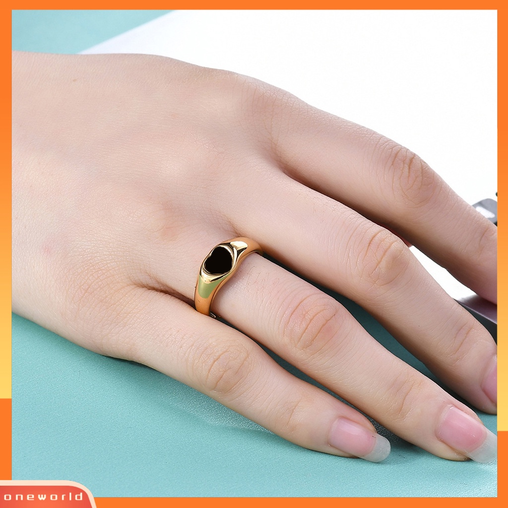 [EONE] Jari Cincin Electroplating Geometris Menawan Kilau Terang Tahan Aus Dekorasi Colorfast Wanita Pribadi Jantung Cincin Hadiah Valentine