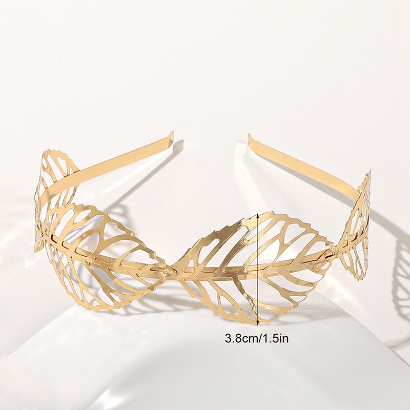 Golden Bride Bando Tiara Rambut Hoop Daun Rambut Band Sisir Rambut Perhiasan Rambut Hiasan Kepala Retro Pernikahan Mahkota Rambut