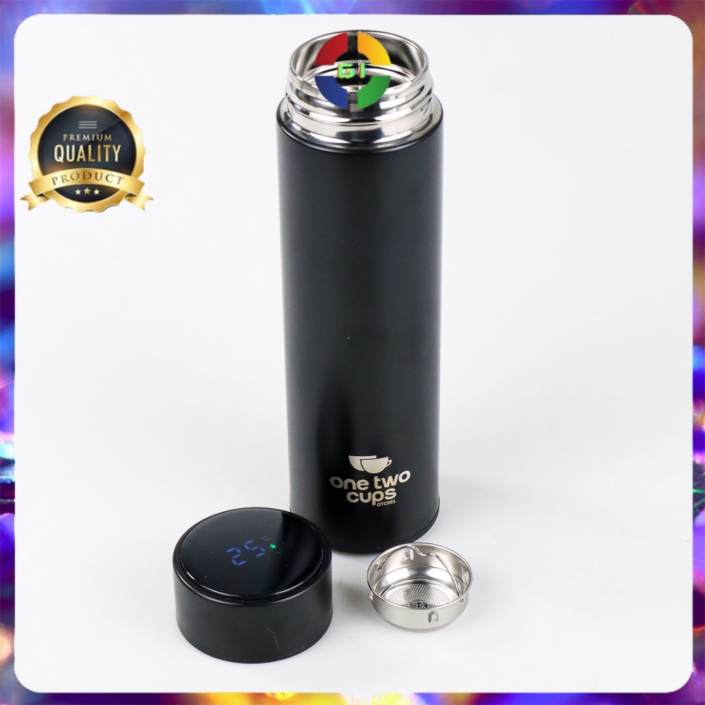 Botol Minum Thermos Suhu LCD Smart Mug 500ml Black