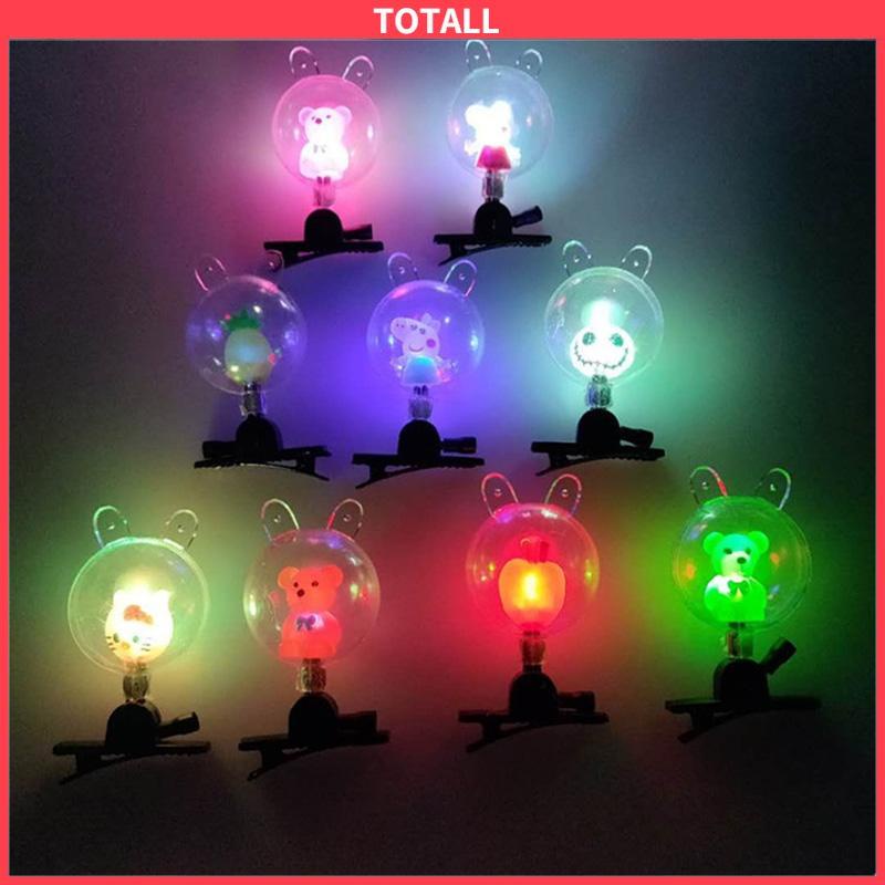 COD Jepit rambut bola bobble pemancar cahaya LED Kartun kreatif Hiasan kepala yang lucu-Totall