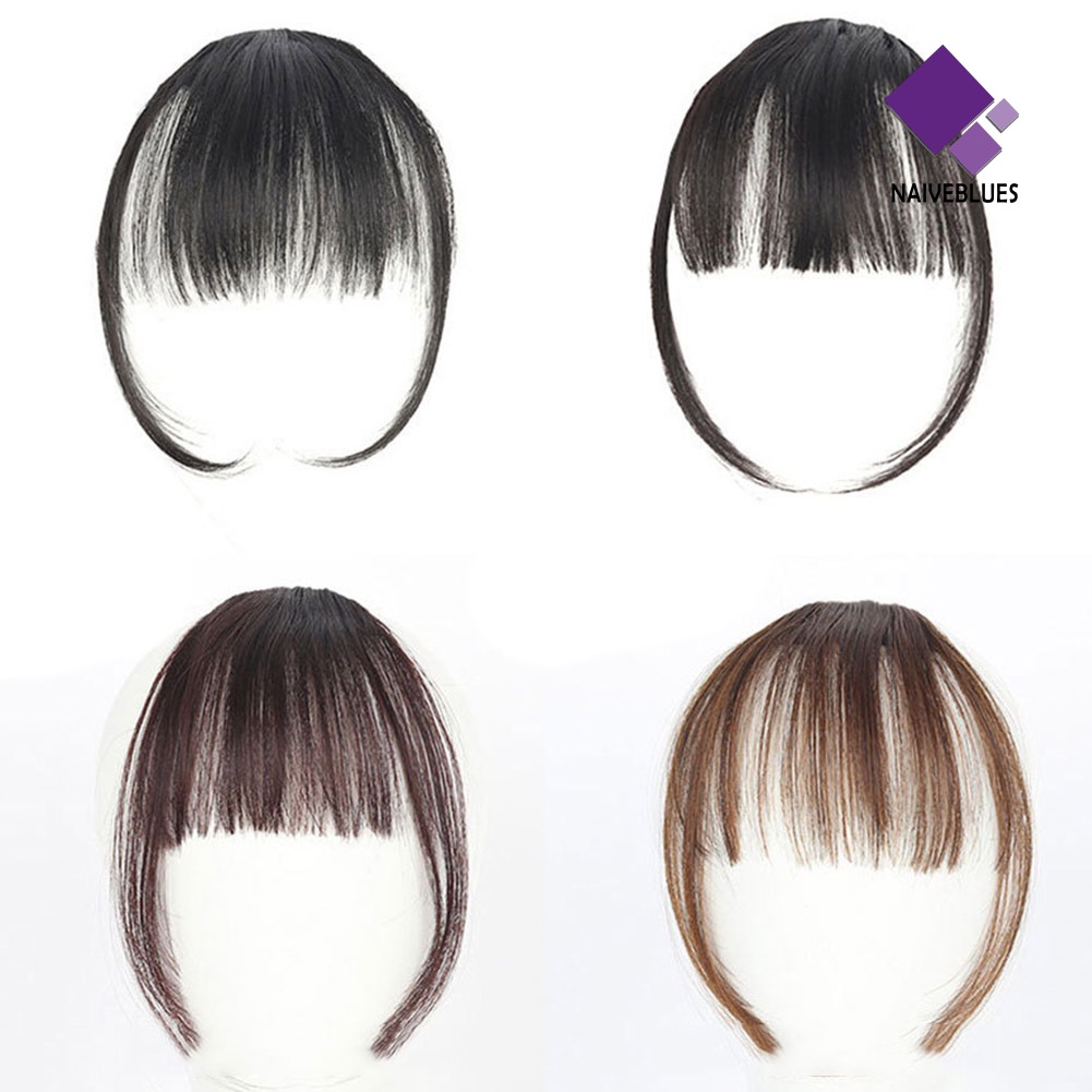 &lt; Naiveblues &gt; Wanita Fashion Mini Air Bangs Fringe Sintetis Palsu Ekstensi Hairpieces