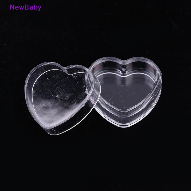 Newbaby 10pcs Toples Plastik Bening Bentuk Hati Kosong Pot Cream Kecil Mini Cream Sample ID