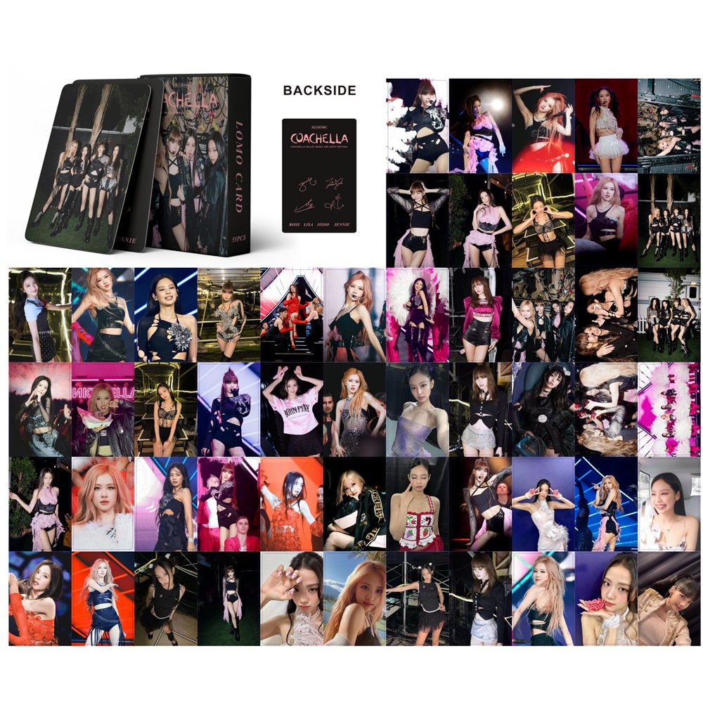 55pcs Blackpink Kartu Coachella Valley Music Lomo Photocards Collection Card Untuk Fans Blackpink