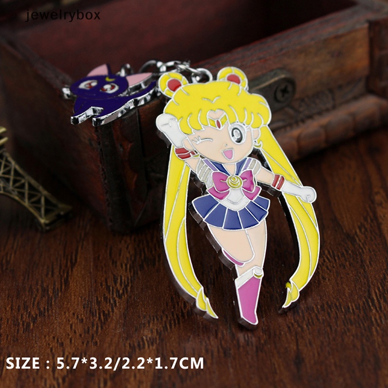 [jewelrybox] 1pc Gantungan Kunci Bulan Bintang Anime Tsukino Usagi Luna Cat Sailormoon Key Chain Keyring Butik