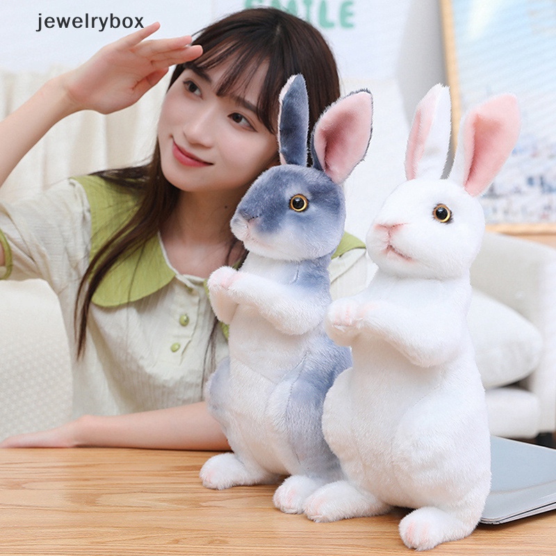 [jewelrybox] Simulasi Kelinci Bulu Mewah Realistis Kawaii Hewan Paskah Bunny Rabbit Mainan Hadiah Butik