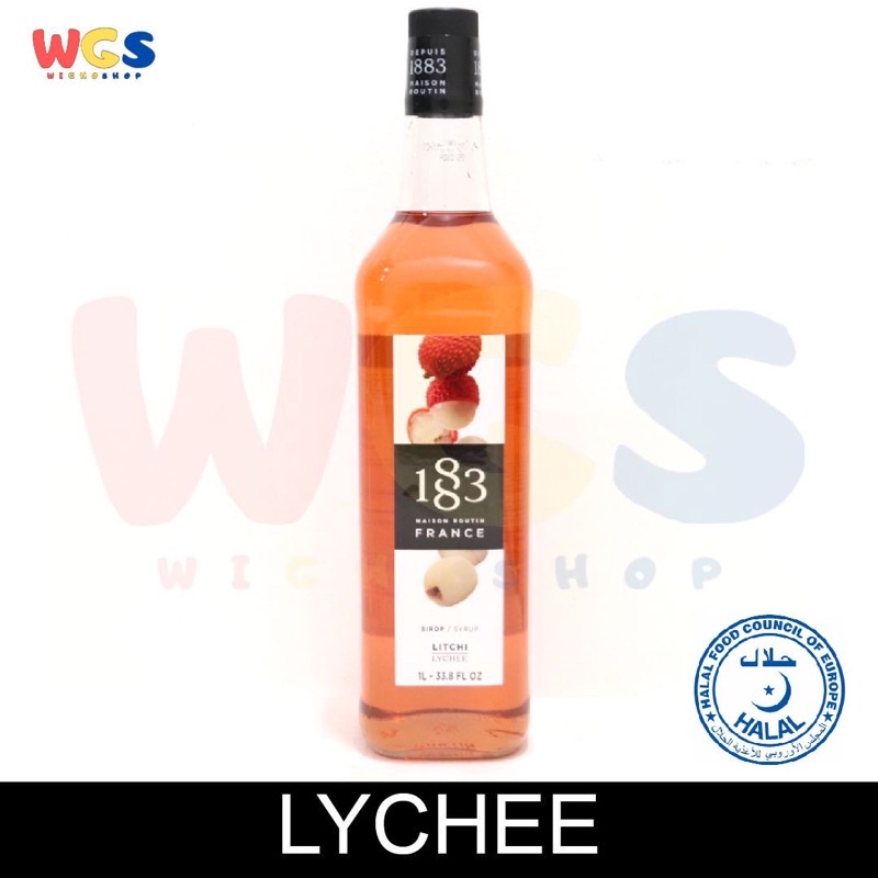 Syrup 1883 Maison Routin France Lychee Flavored 33.8 fl oz 1ltr