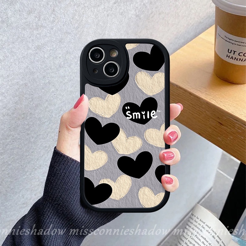 Mewah Simple Beruntung Smile Love Hati Kotak-Kotak Csae Infinix Smart5 6 Hot10 9 10T 10s 11s 11 Main Hot10 Lite Note8 Shockproof Silikon Lembut Penutup Belakang Tpu