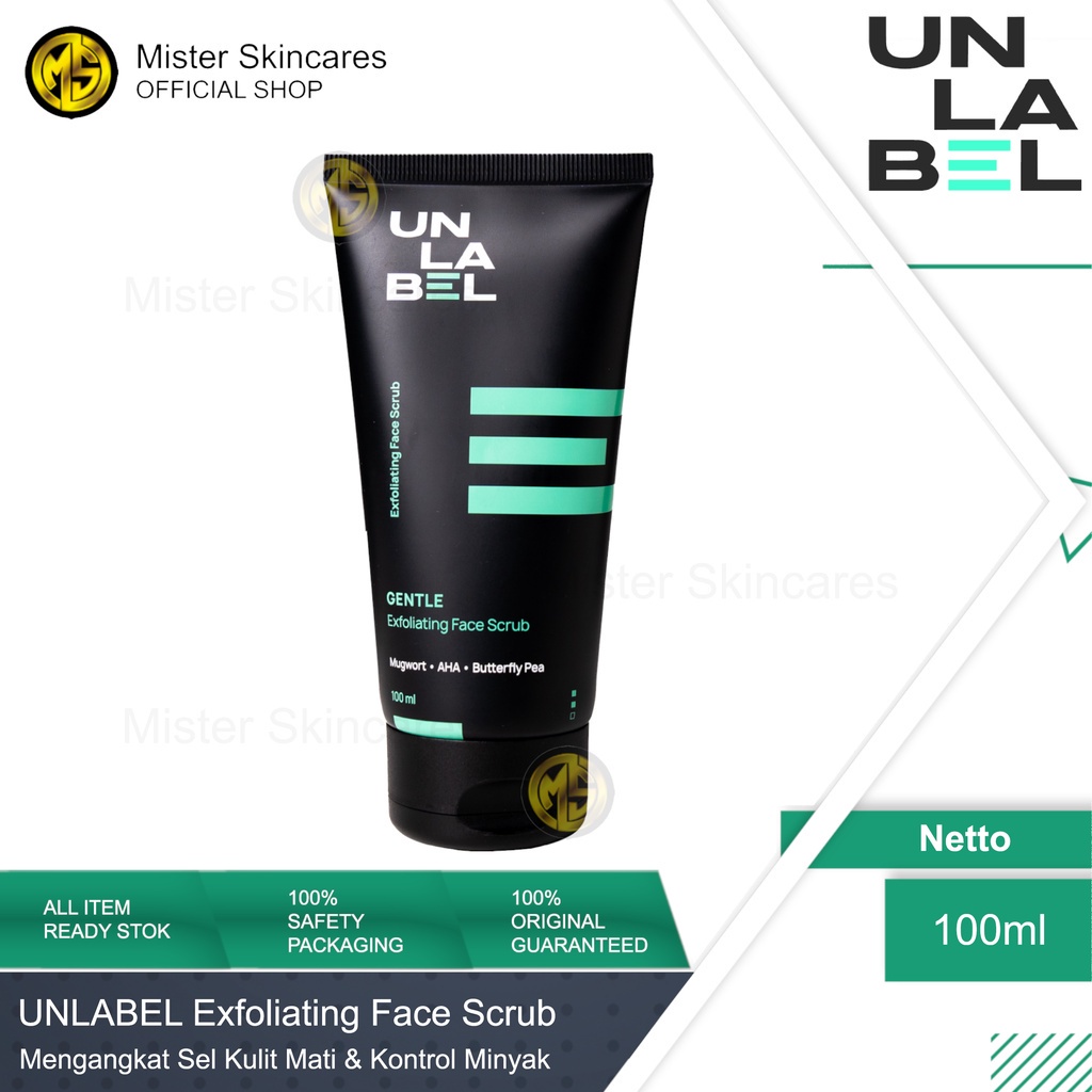 UNLABEL Face Scrub 100ml - Kontrol Minyak Berlebih &amp; Angkat Sel Kulit Mati