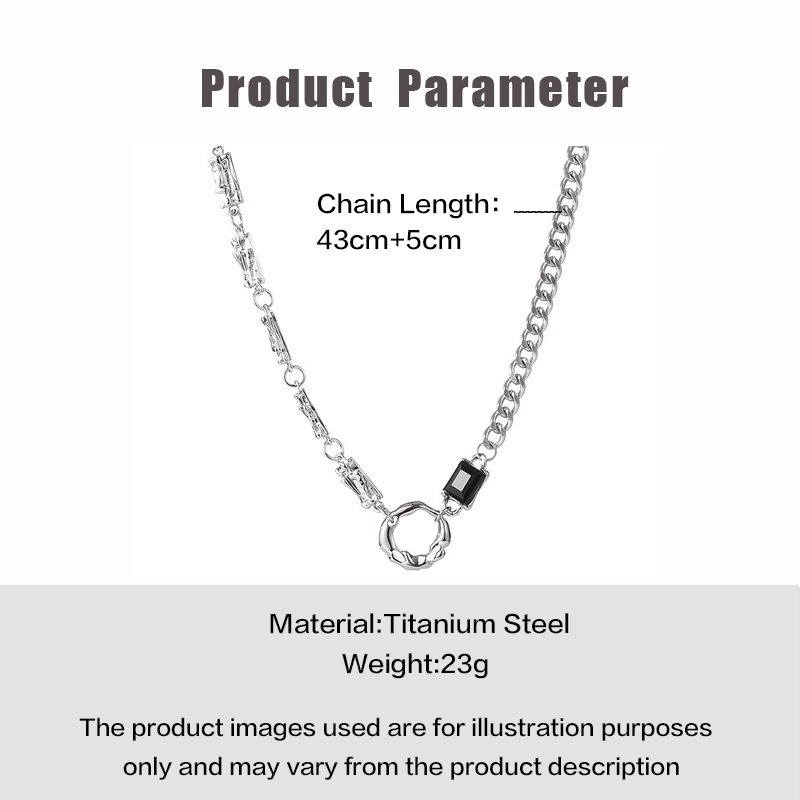 Kalung Titanium Steel Asimetris Manis Dan Pedas Unik Untuk Pria Dan Wanita