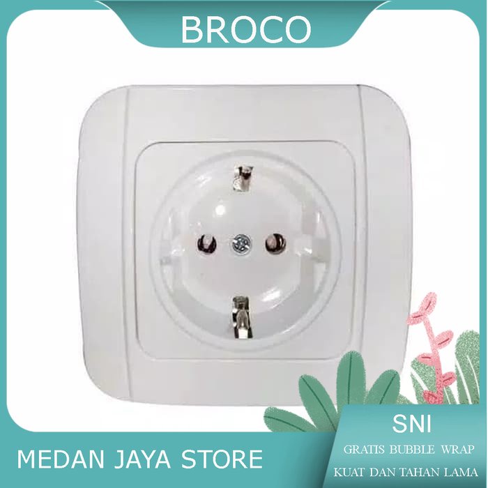 Broco Stop Kontak Inbow Merk Broco G151 Stop IB Galleo Warna Putih