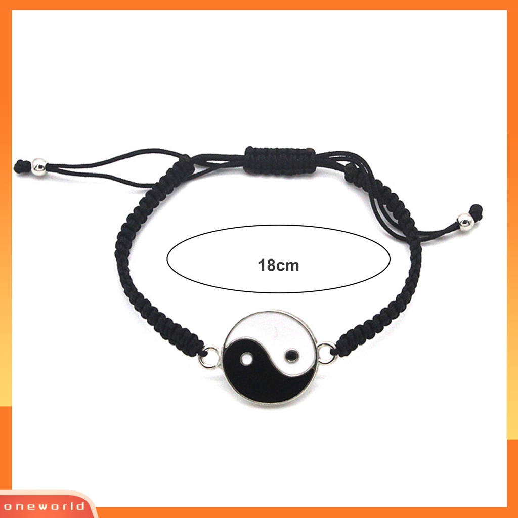 [EONE] Couple Gelang Handmade Braided Adjustable Bulat Beads Alloy Tai Chi Yin Yang Pria Wanita Tali String Fashion Perhiasan